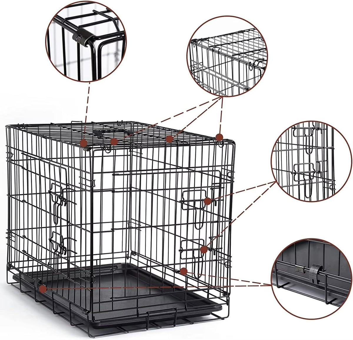 48 inch Portable Folding Dog Crate with Slide Out Tray G415637