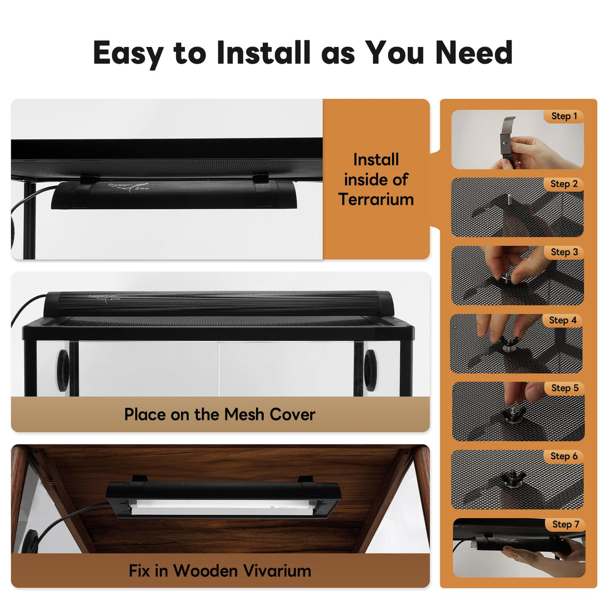 12 Inch UVB Reptile Light Fixture with Timer D8422