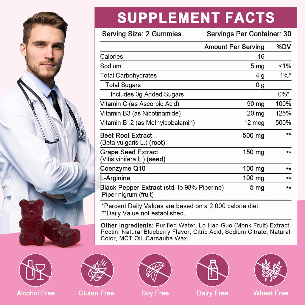 Sugar Free Beet Root Gummies 60 Ct I361739