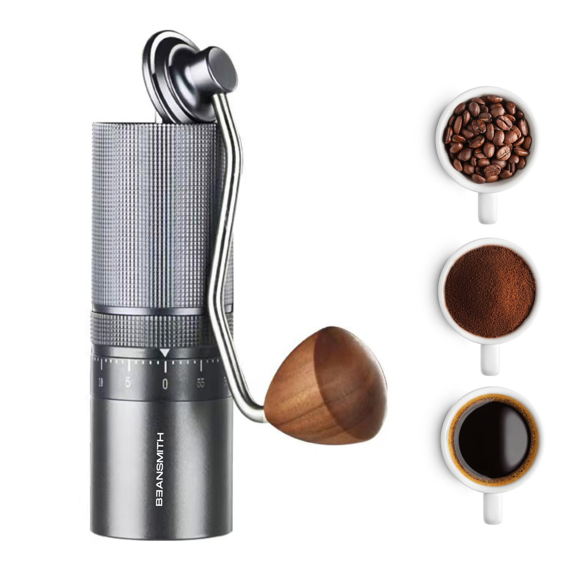 Manual Coffee Grinder 7 Star Stainless Steel Conical Burr 30g Capacity R6138