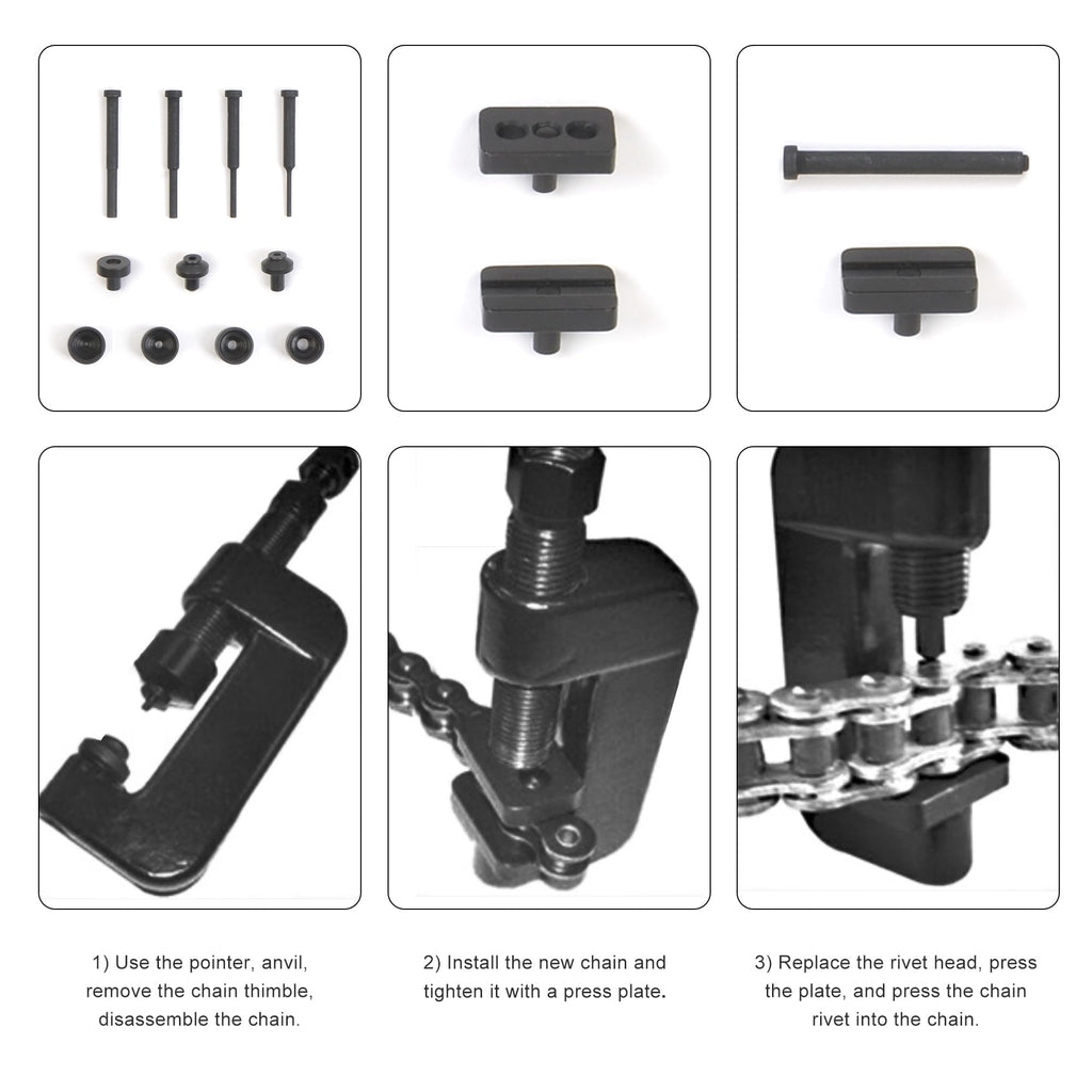21 PCS Rivet and Roller Chain Link Removal Tool Kit V873433
