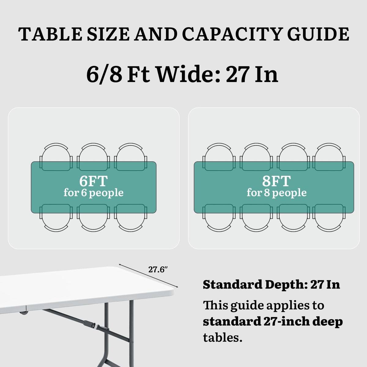 Heavy-Duty 6ft Folding Table with Handle E5681