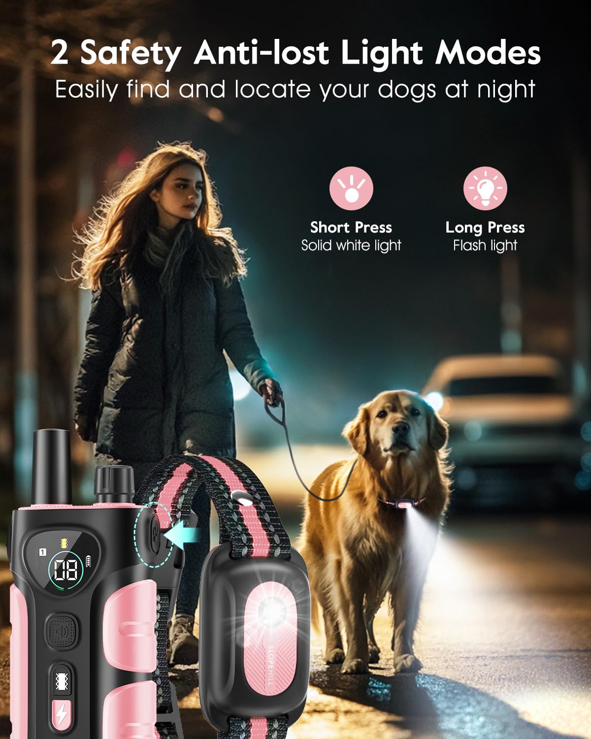 Pink Dog Training Collar with Remote M552