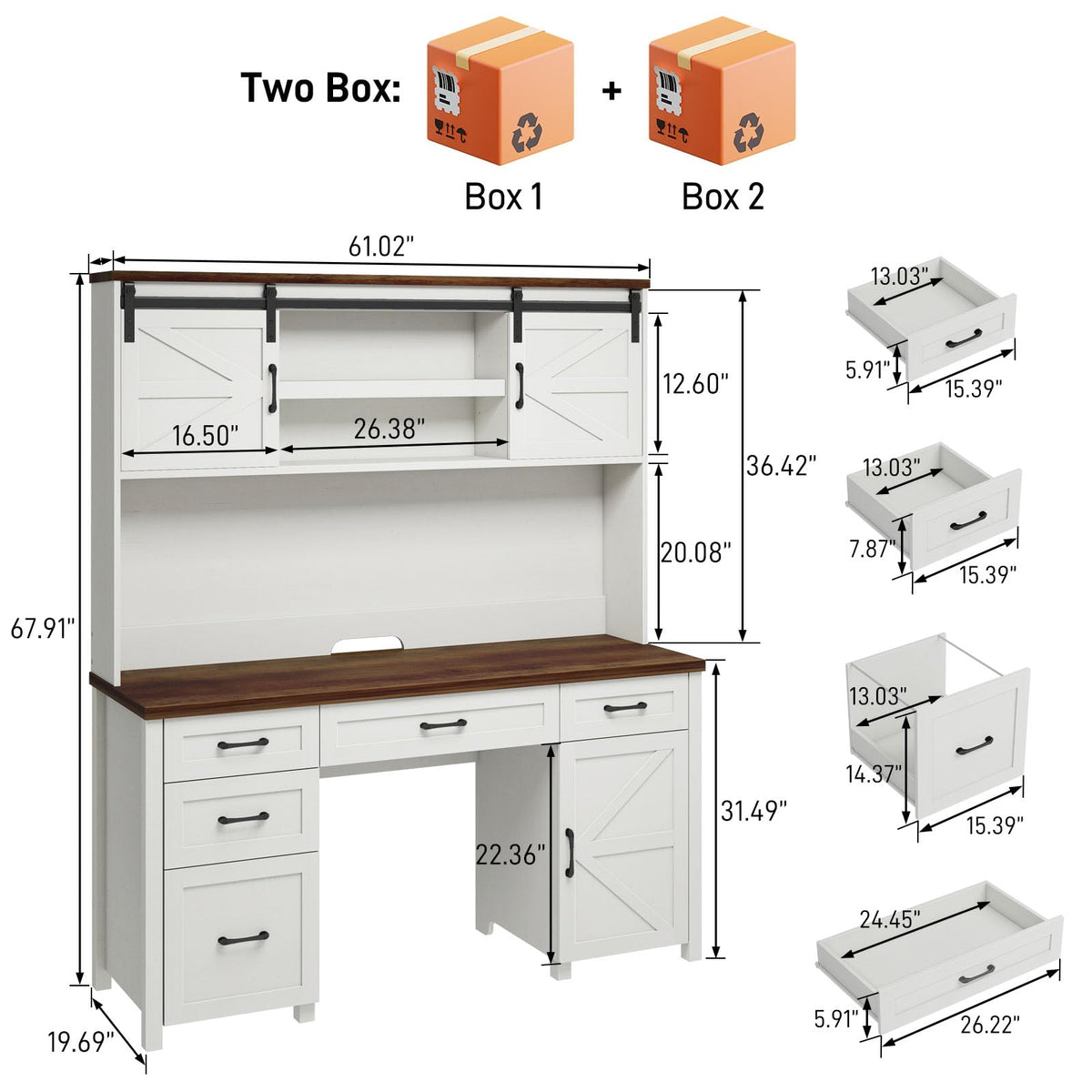 67" H Executive Desk with File Drawer M435301