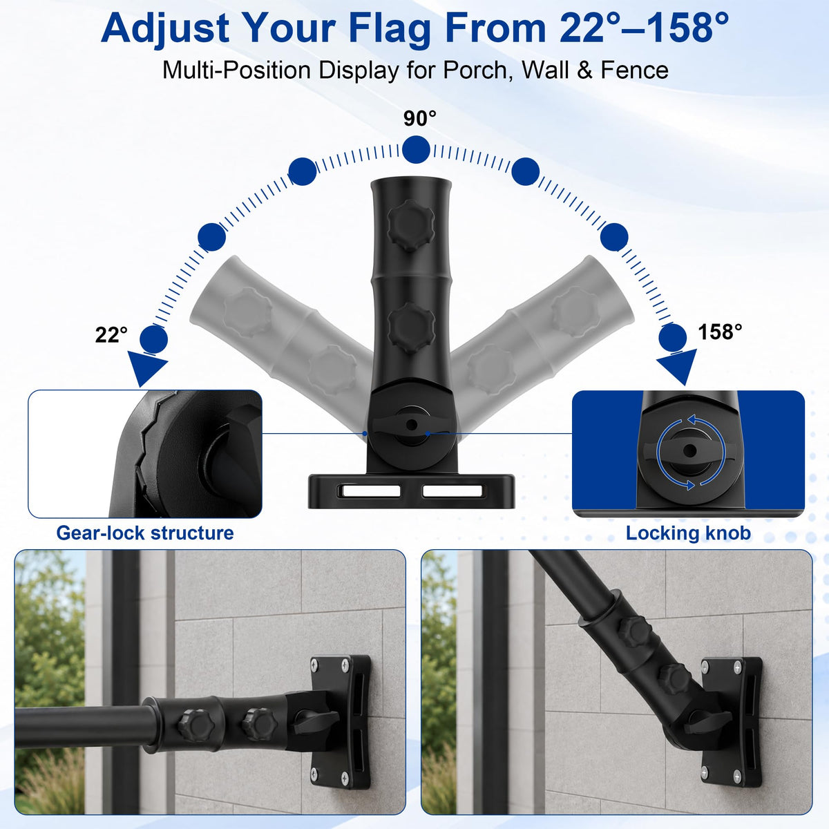 Aluminum Wall and Post Mount Flag Pole Holder V66672