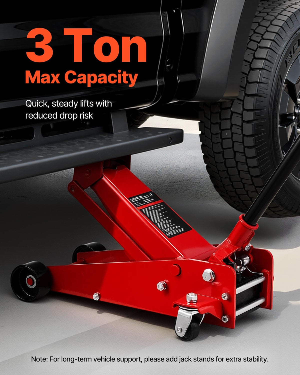 3 Ton Low Profile Steel Hydraulic Floor Jack W5316