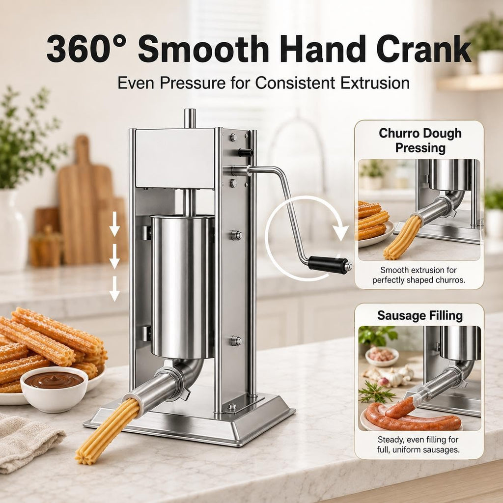 Manual Churro Maker & Sausage Filler, Stainless Steel X6040