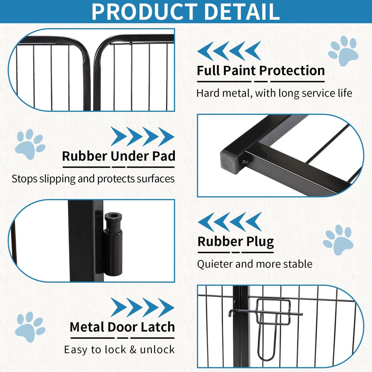 40 Inch 16 Panels Metal Dog Playpen X3414
