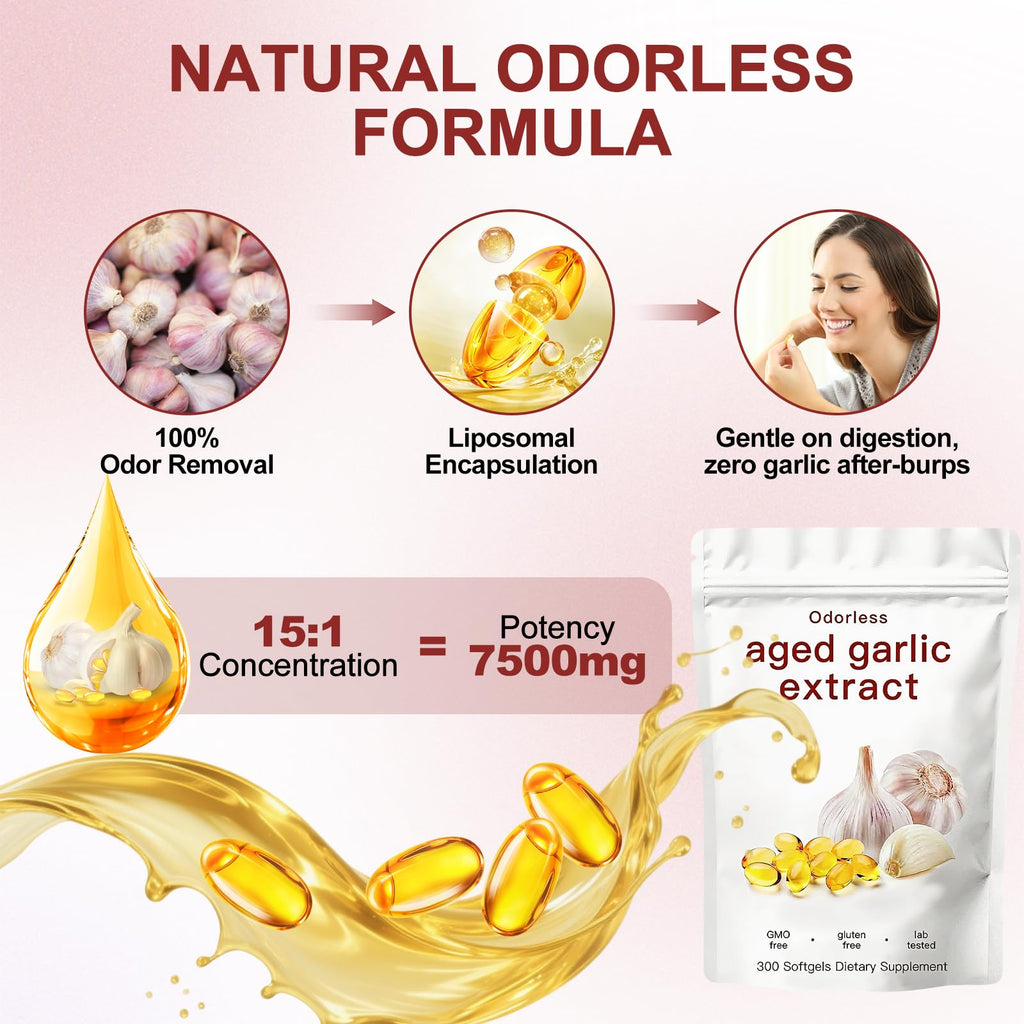 Odorless Garlic Supplement 300 Count Softgels J817982