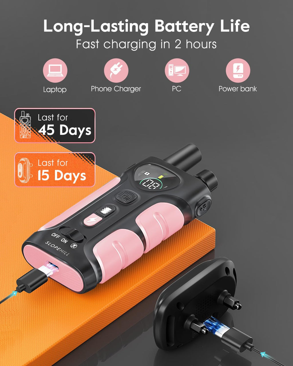 Pink Dog Training Collar with Remote M552