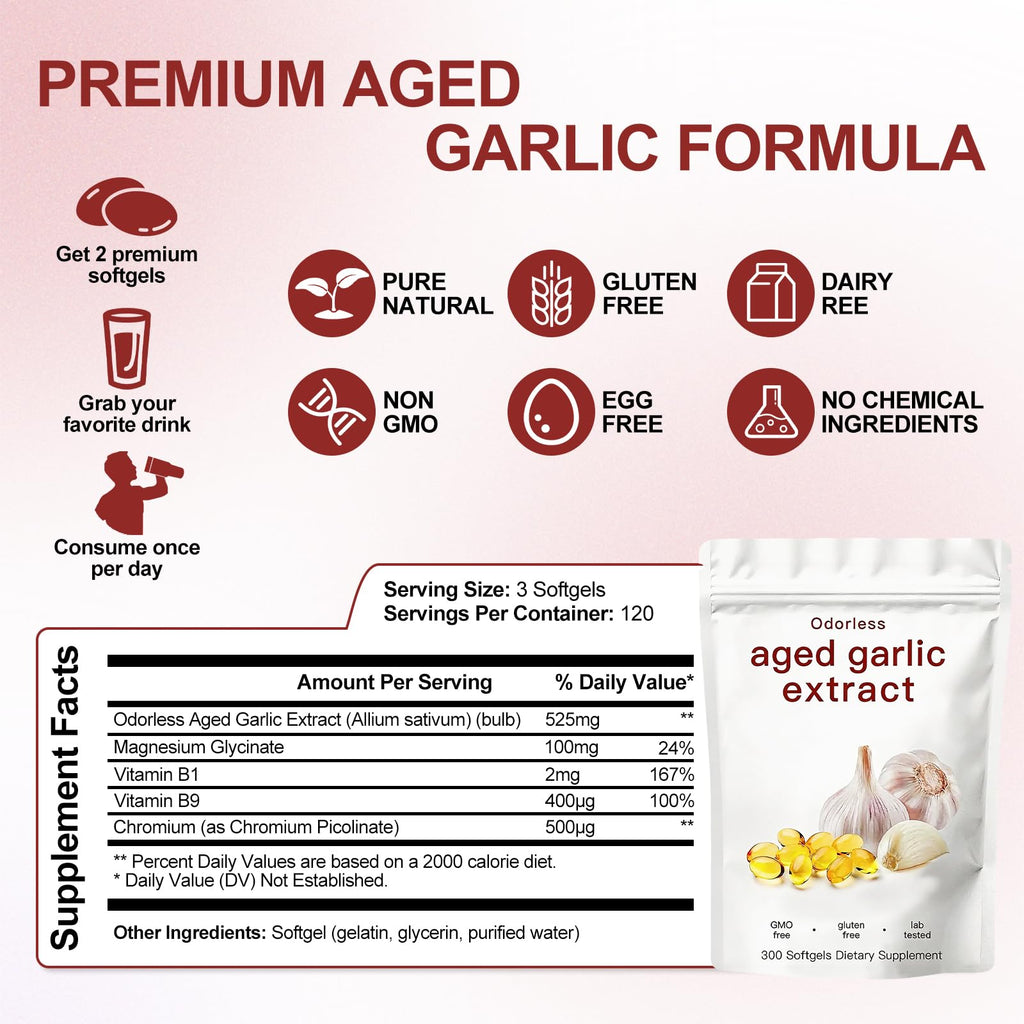 Odorless Garlic Supplement 300 Count Softgels J817982