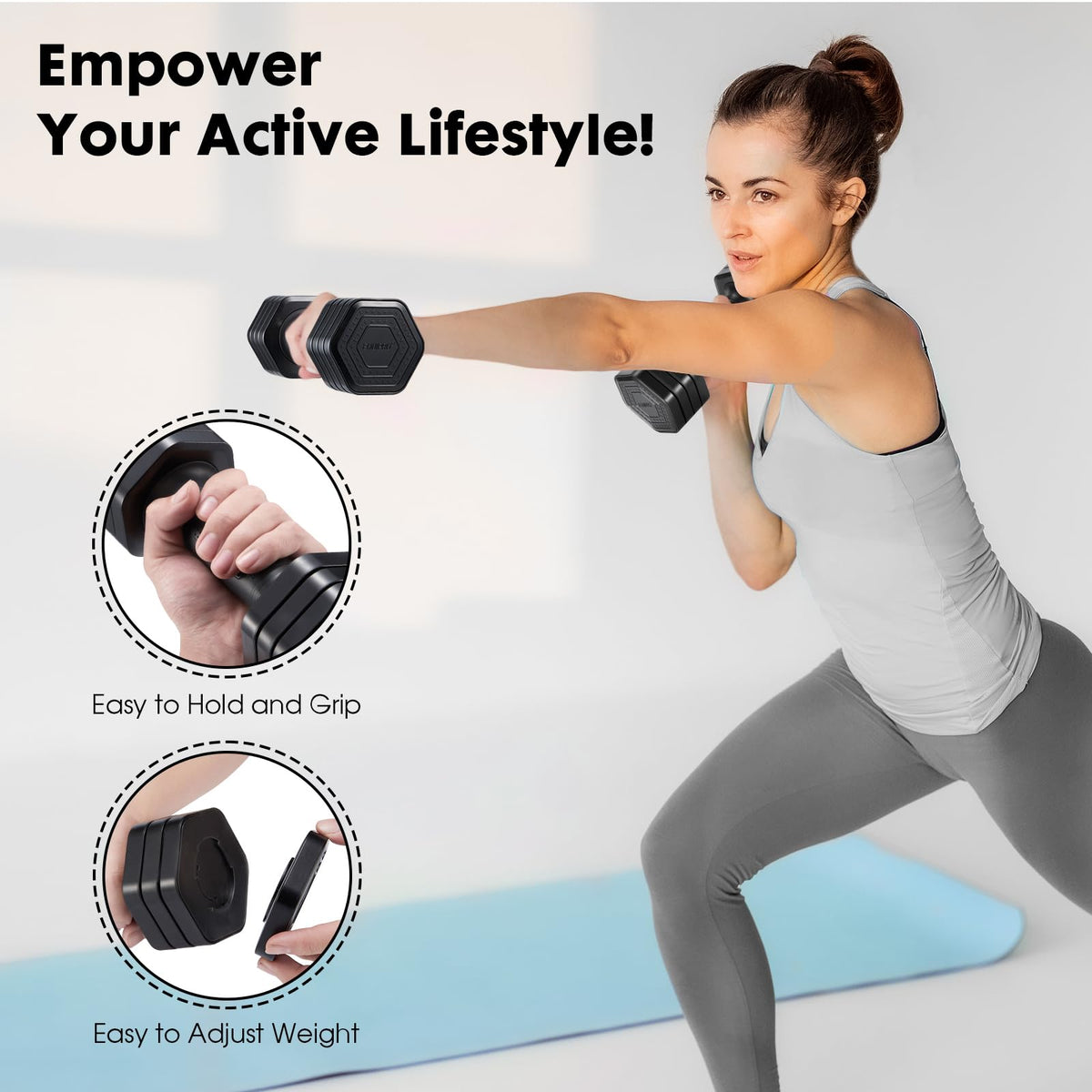 Adjustable Dumbbell Set 2lb 3lb 4lb 5lb B84796