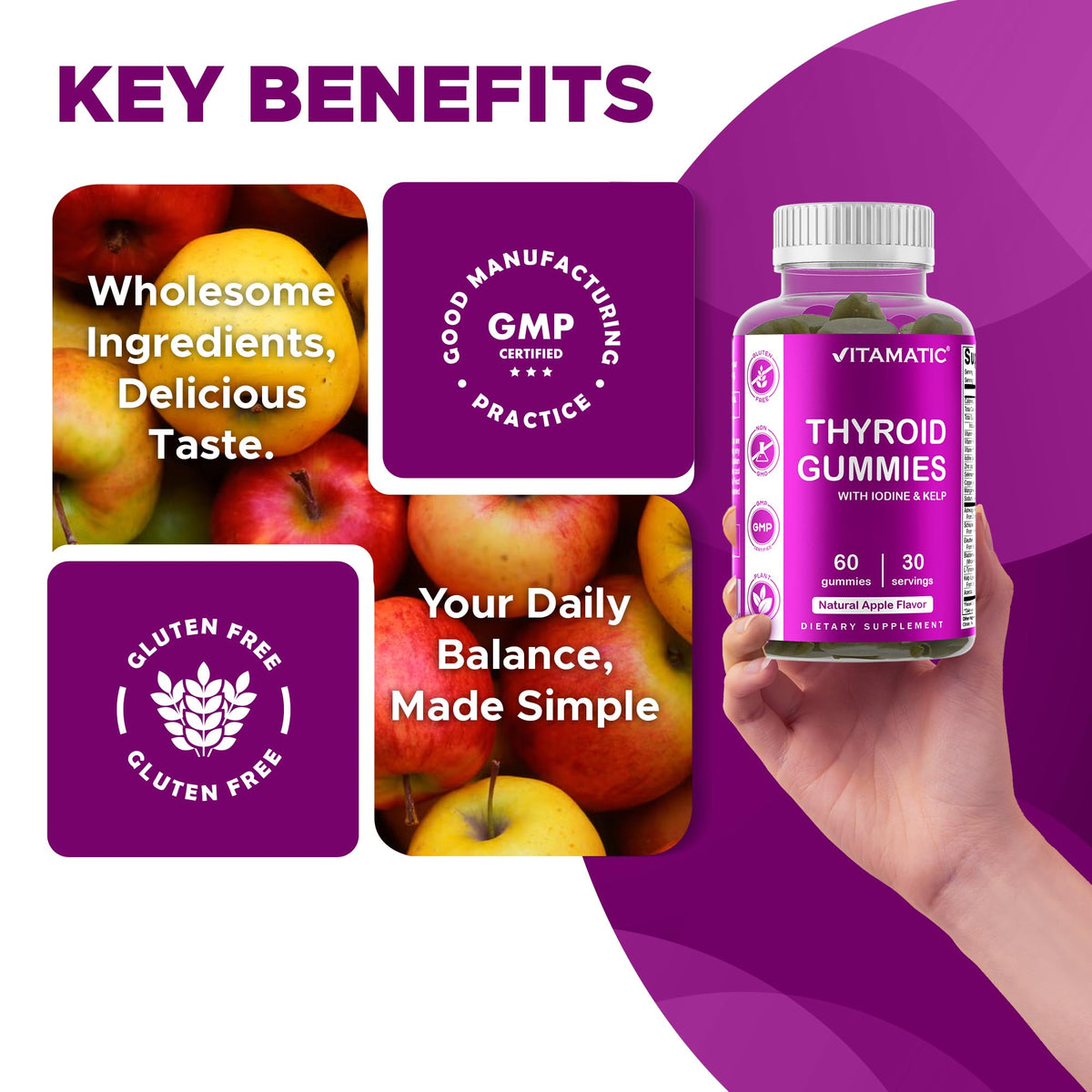 Thyroid Gummies with Iodine & Kelp, 60 Gummies Z63335