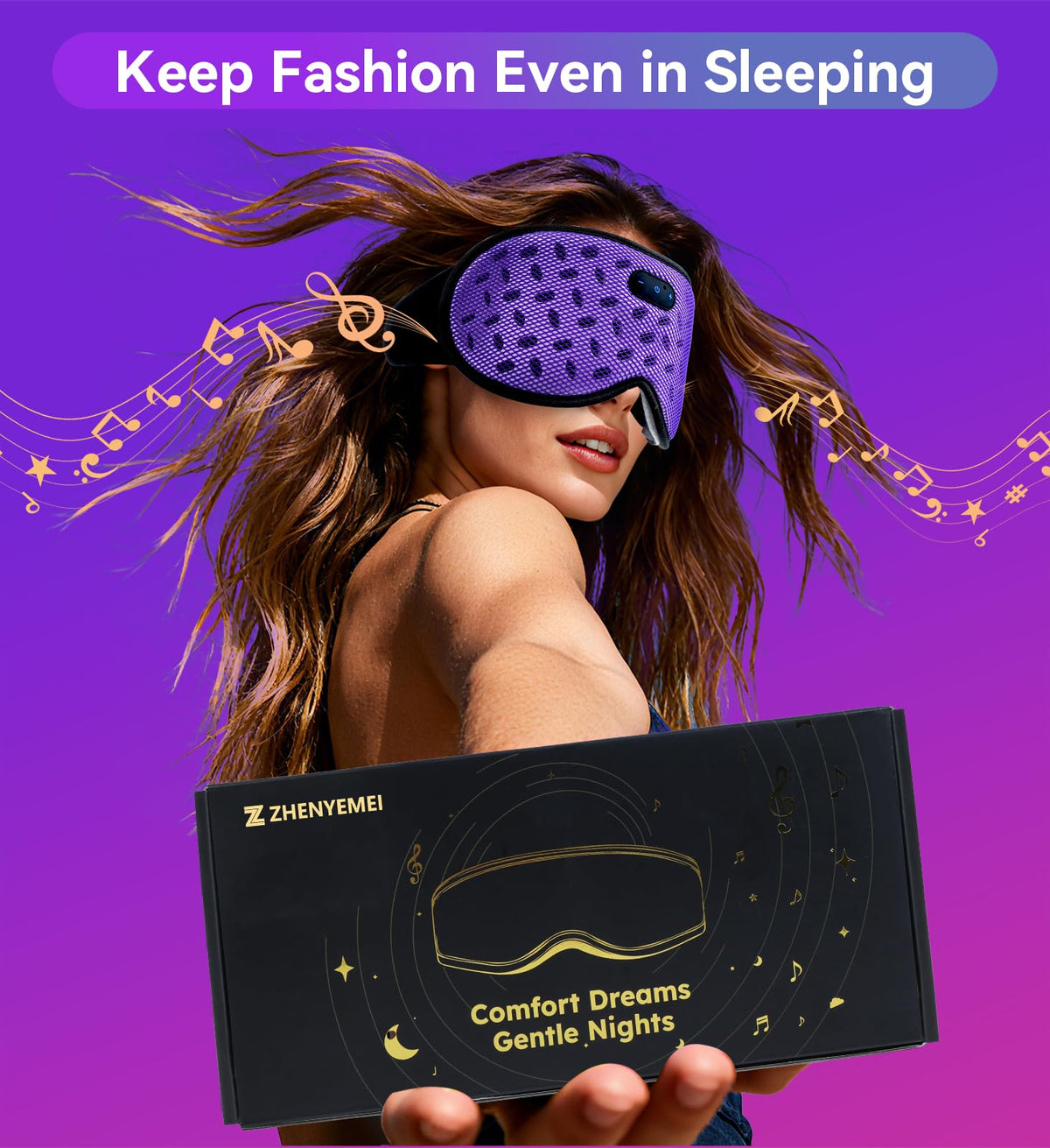 Bluetooth 3D Contoured Sleeping Eye Mask Q45346