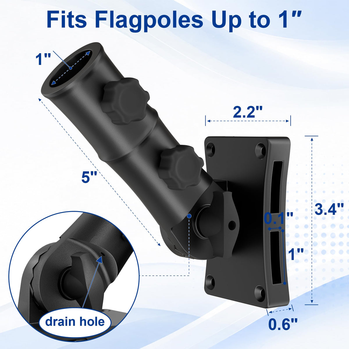 Aluminum Wall and Post Mount Flag Pole Holder V66672