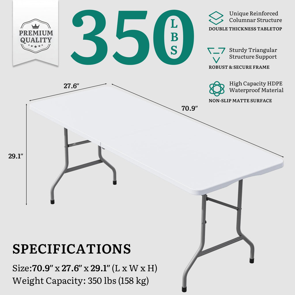 Heavy-Duty 6ft Folding Table with Handle E5681