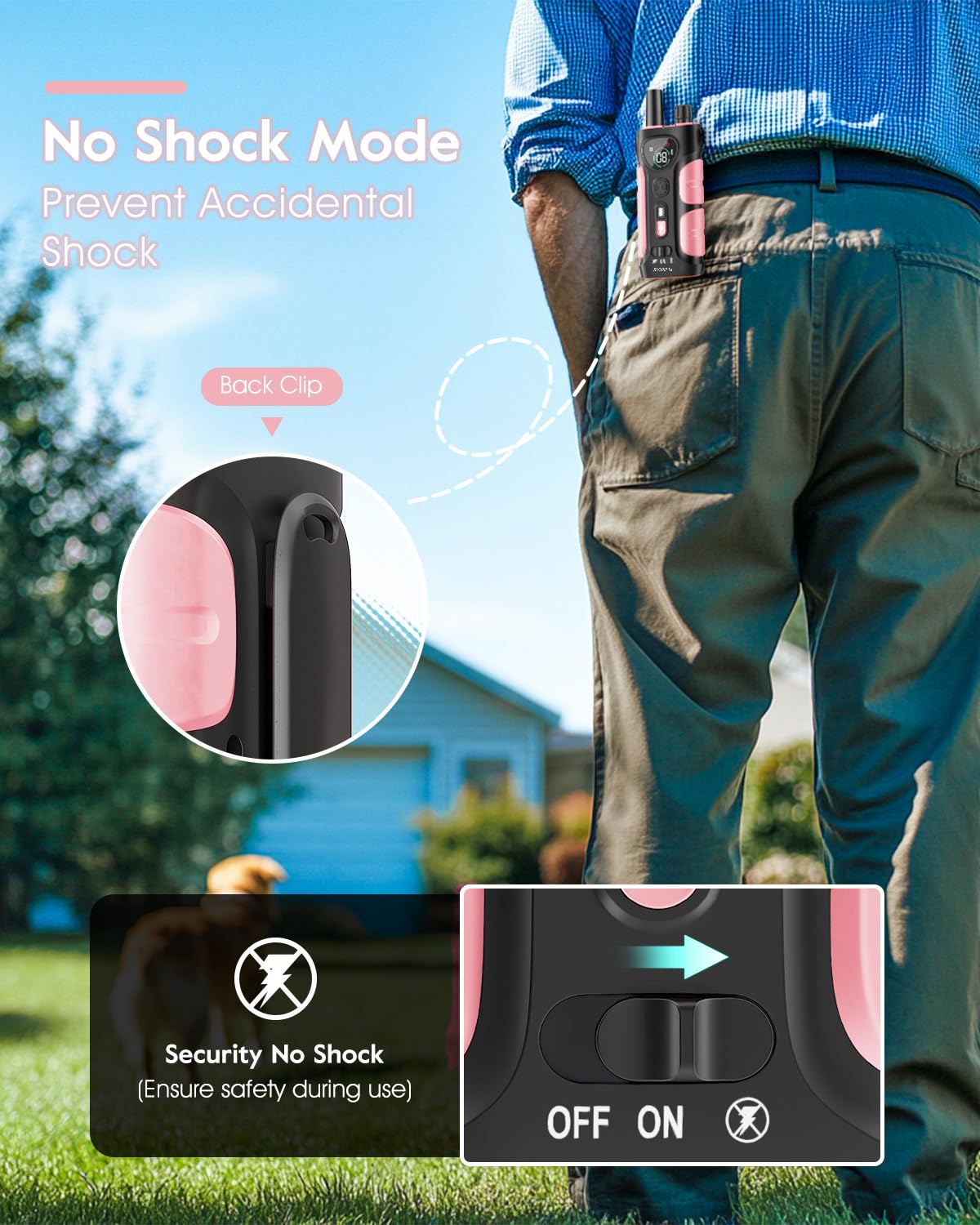 Pink Dog Training Collar with Remote M552