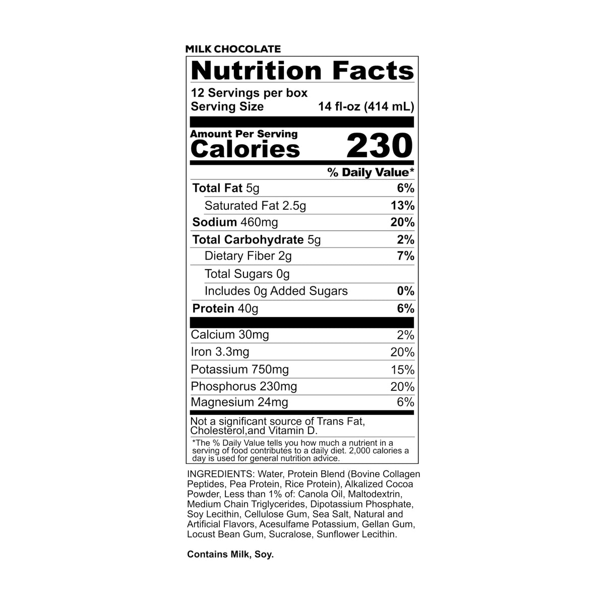 Milk Chocolate Lactose Free Protein Shake 12 Pack B5414
