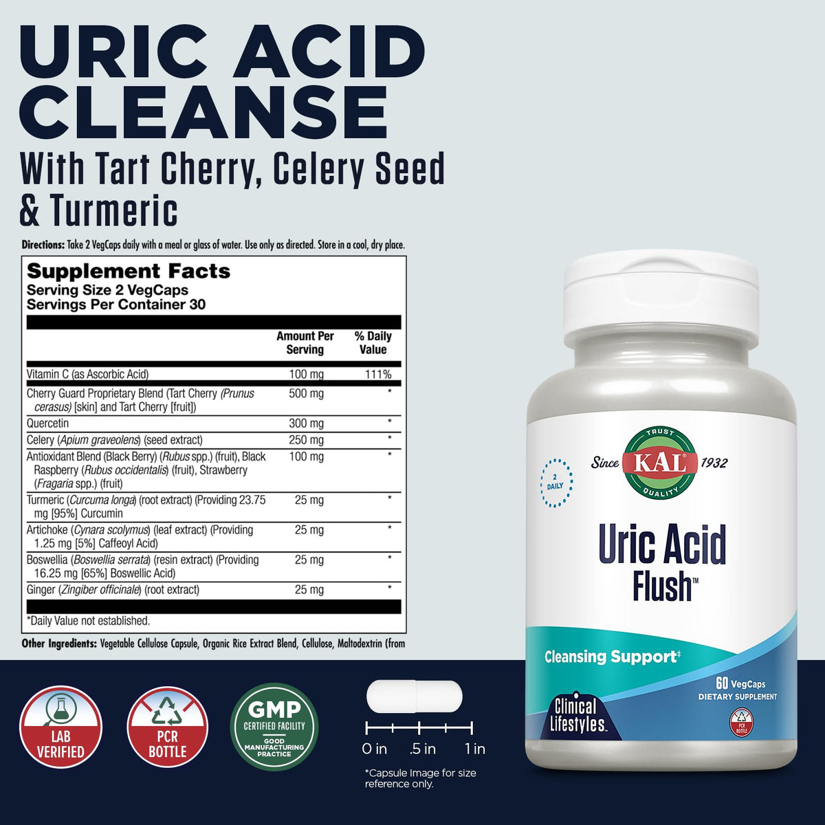 Tart Cherry Celery Seed 60 VegCaps B33698