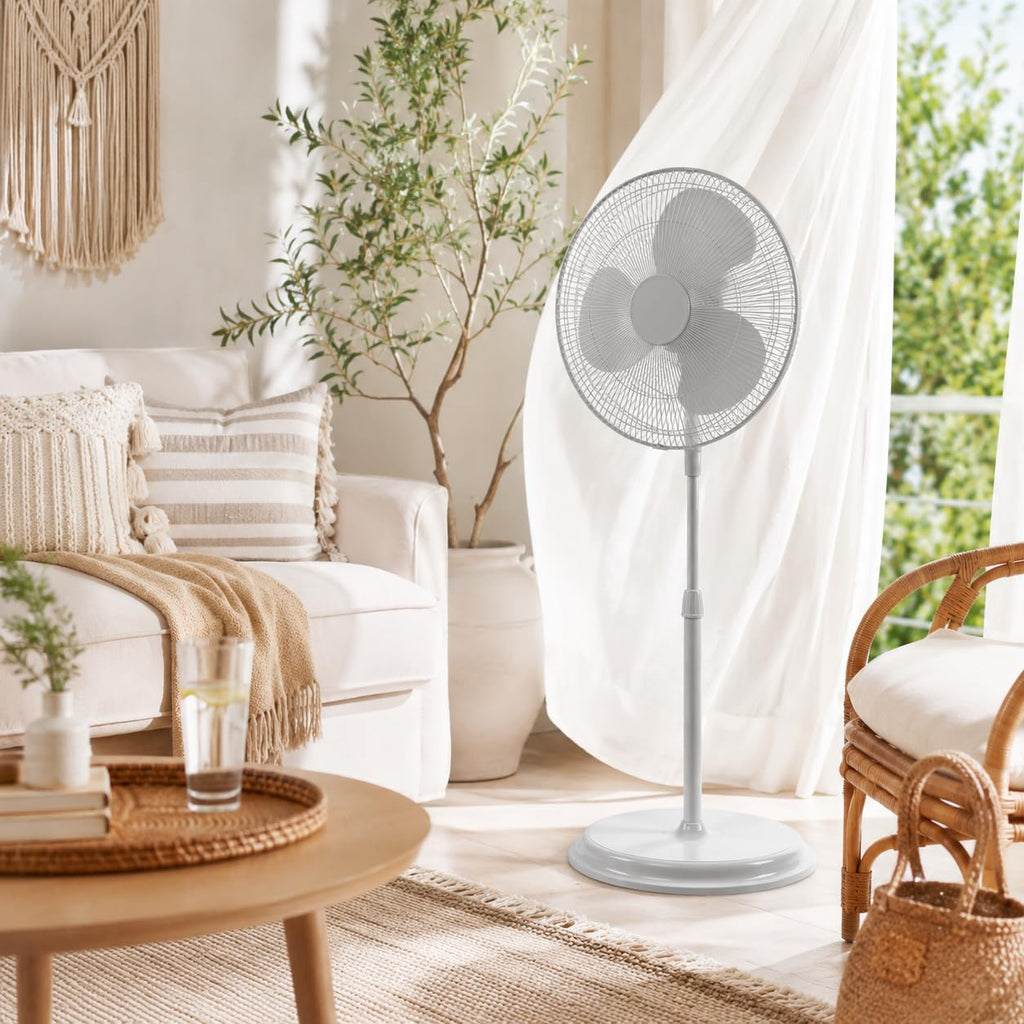 16" Oscillating Standing Pedestal Fan with Adjustable Height V176