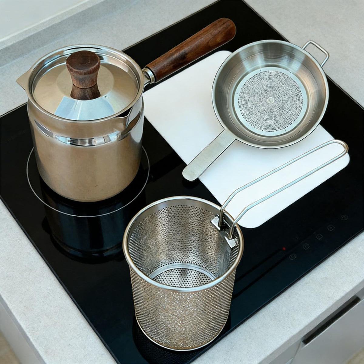 2 L 304 Stainless Steel Deep Fryer Pot Set with Basket and Lid H369299
