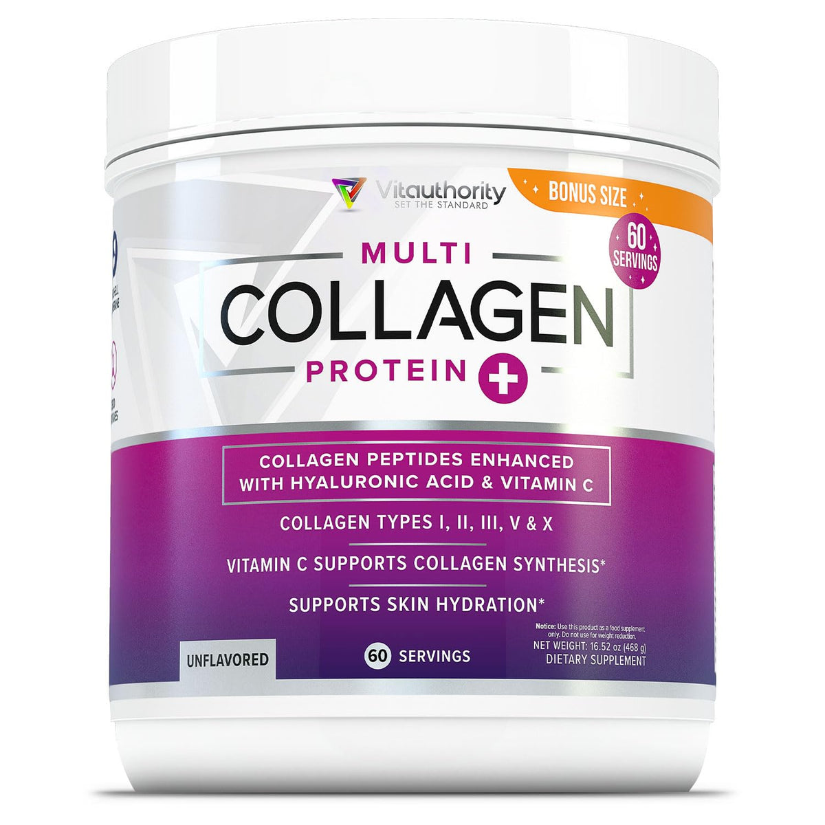Unflavored Hydrolyzed Multi Collagen Peptides Powder 60 Servings W252