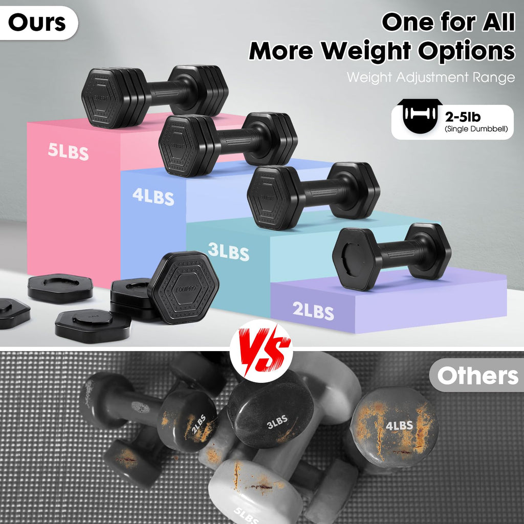 Adjustable Dumbbell Set 2lb 3lb 4lb 5lb B84796