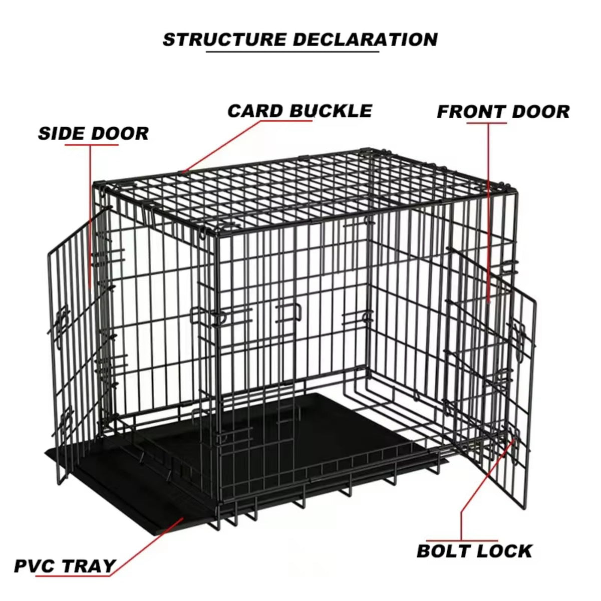 48 inch Portable Folding Dog Crate with Slide Out Tray G415637
