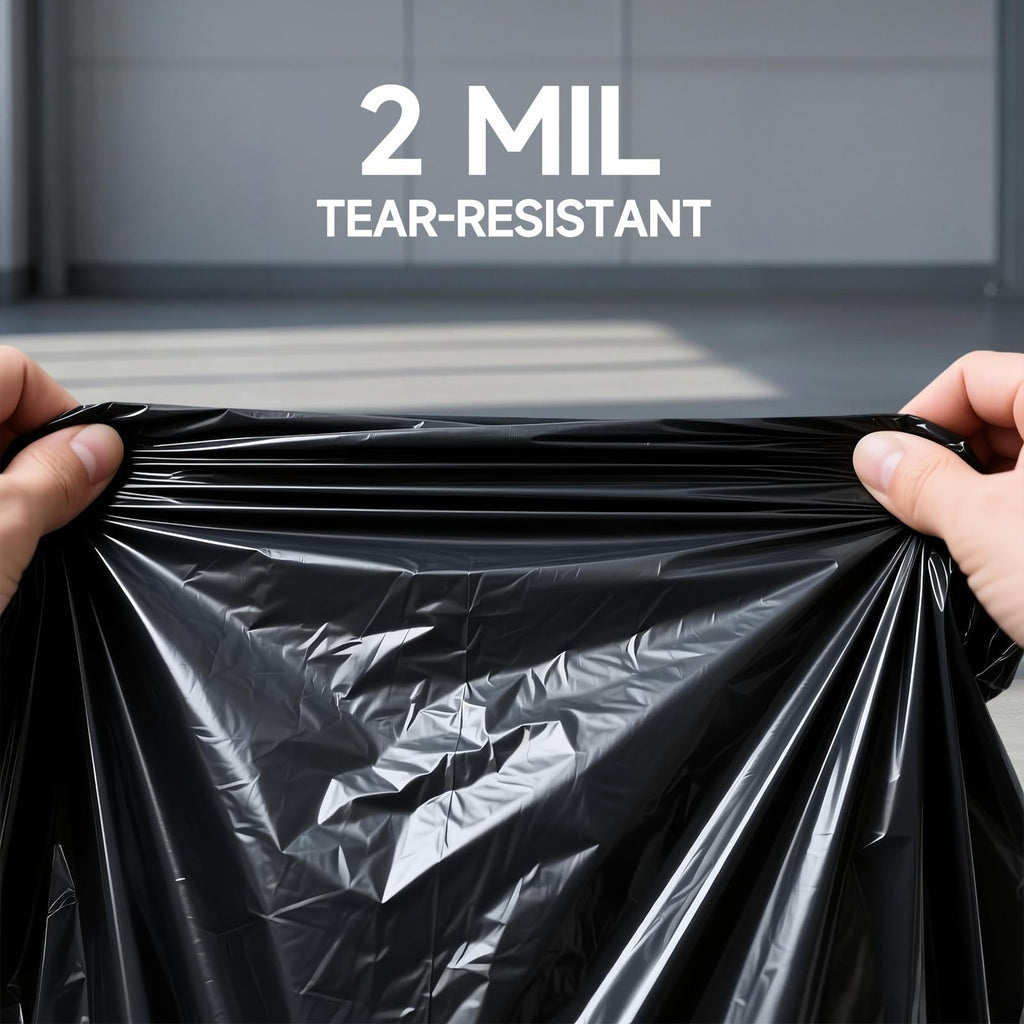 55 Gallon 2 Mil Black Heavy Duty Trash Bags, 20 Count U2331