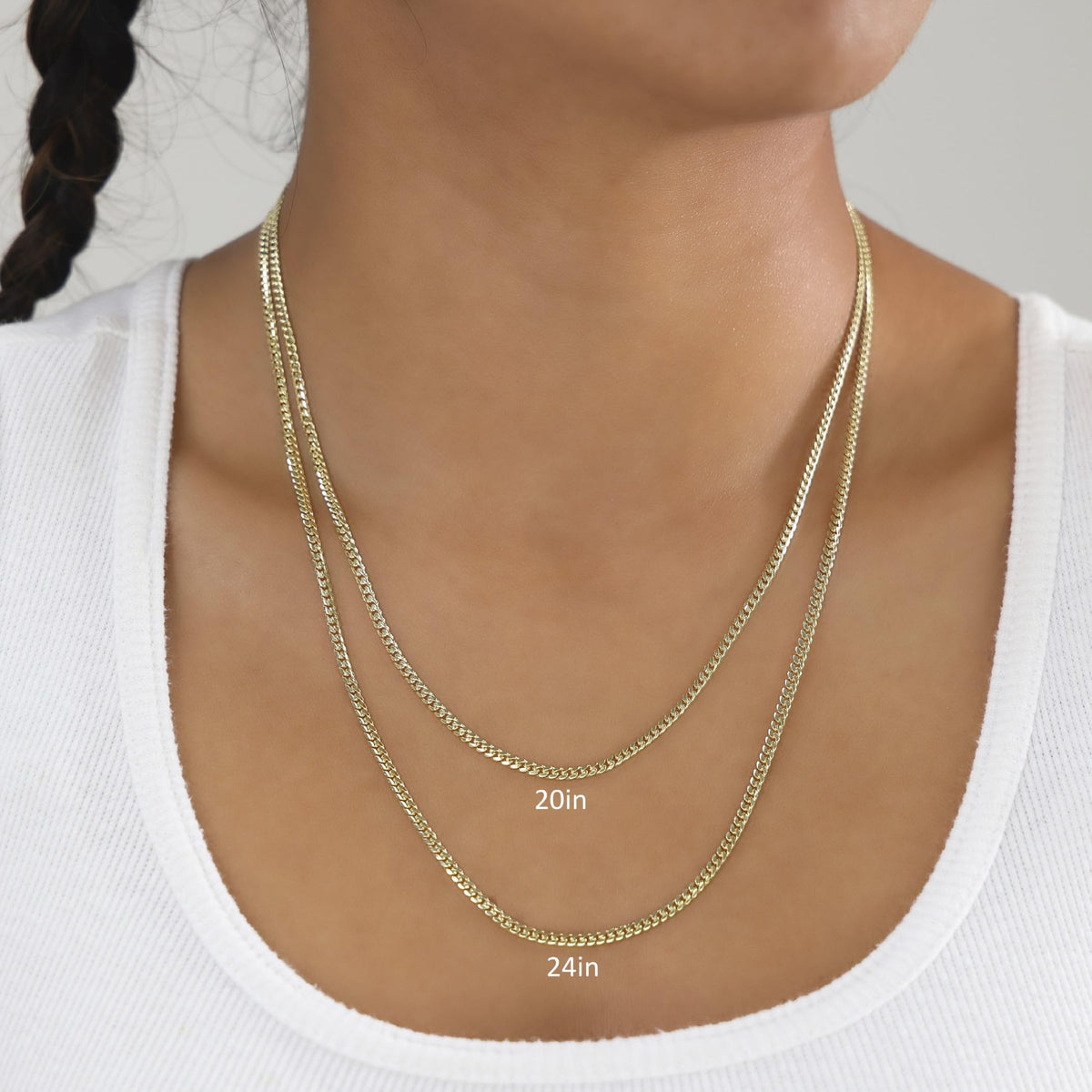 18k Yellow Gold Cuban Link Chain Necklace U530