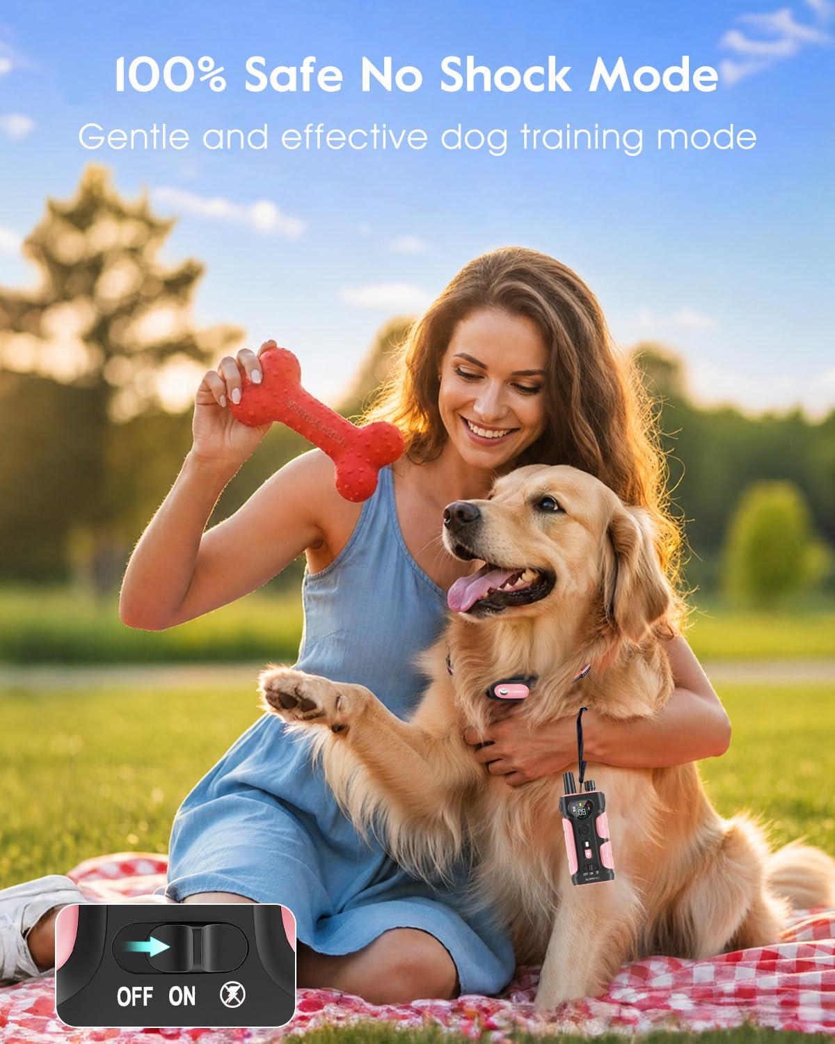 Pink Dog Training Collar with Remote M552