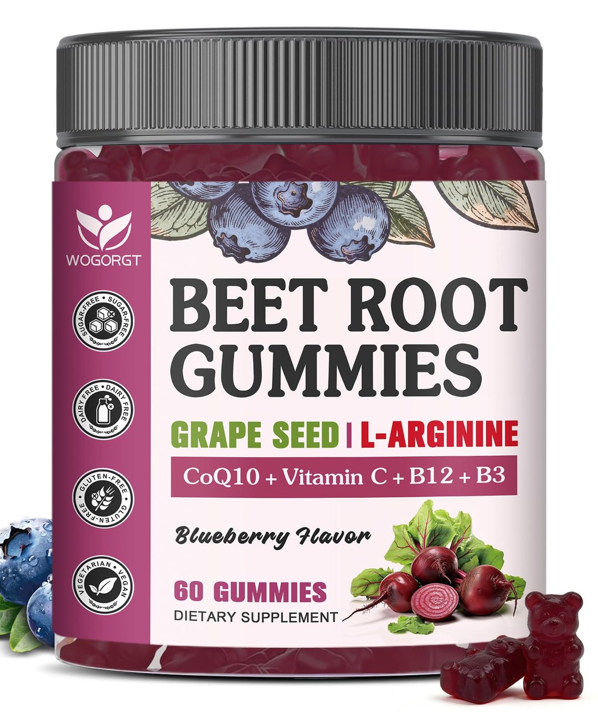 Sugar Free Beet Root Gummies 60 Ct I361739