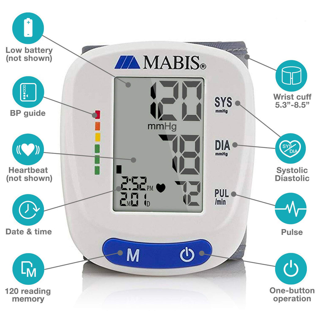 Digital Wrist Blood Pressure Monitor with Automatic Wrist Cuff W374