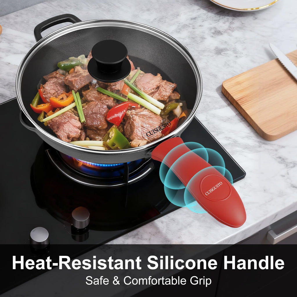 10 Inch Pre-Seasoned Cast Iron Skillet with Lid Z447