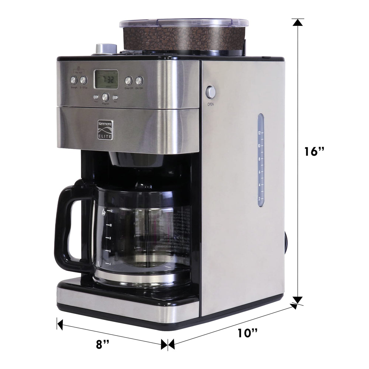 Grind and Brew 12 Cup Programmable Coffee Maker with Burr Grinder J25389