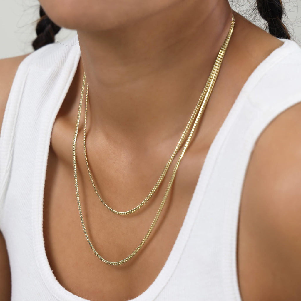 18k Yellow Gold Cuban Link Chain Necklace U530