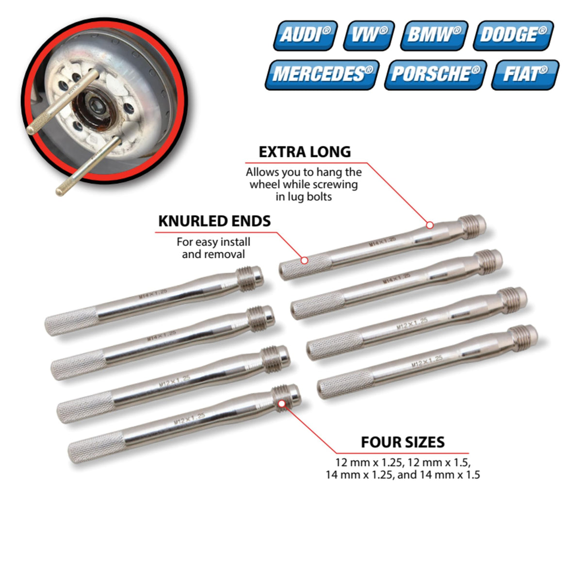 8-Piece Wheel Stud Pilot Pin Set A397809