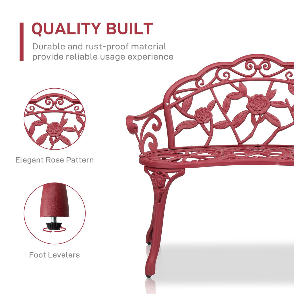 38.5" Cast Iron Aluminum Patio Bench T134