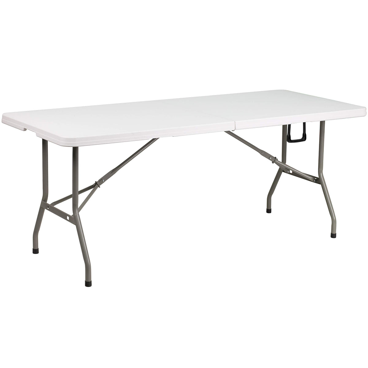 6-Foot Bi-Fold Granite White Plastic Folding Table L1879