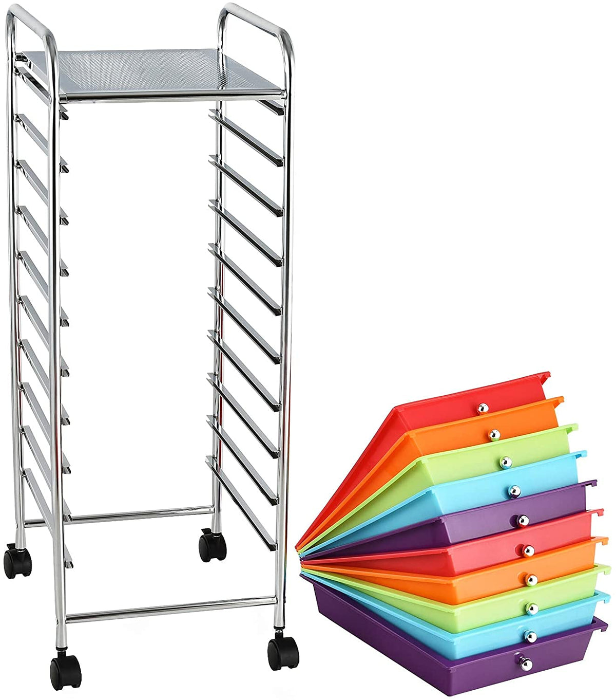 10 Drawer Rolling Storage Organizer Cart V68723
