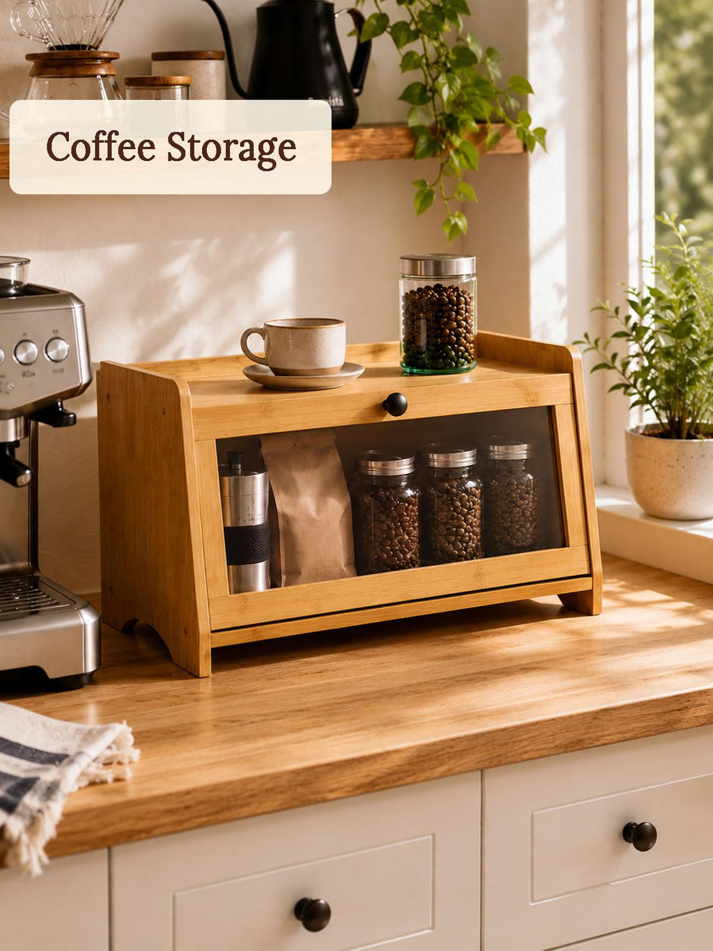 Bread Box with Top Shelf, 1 Tier T323