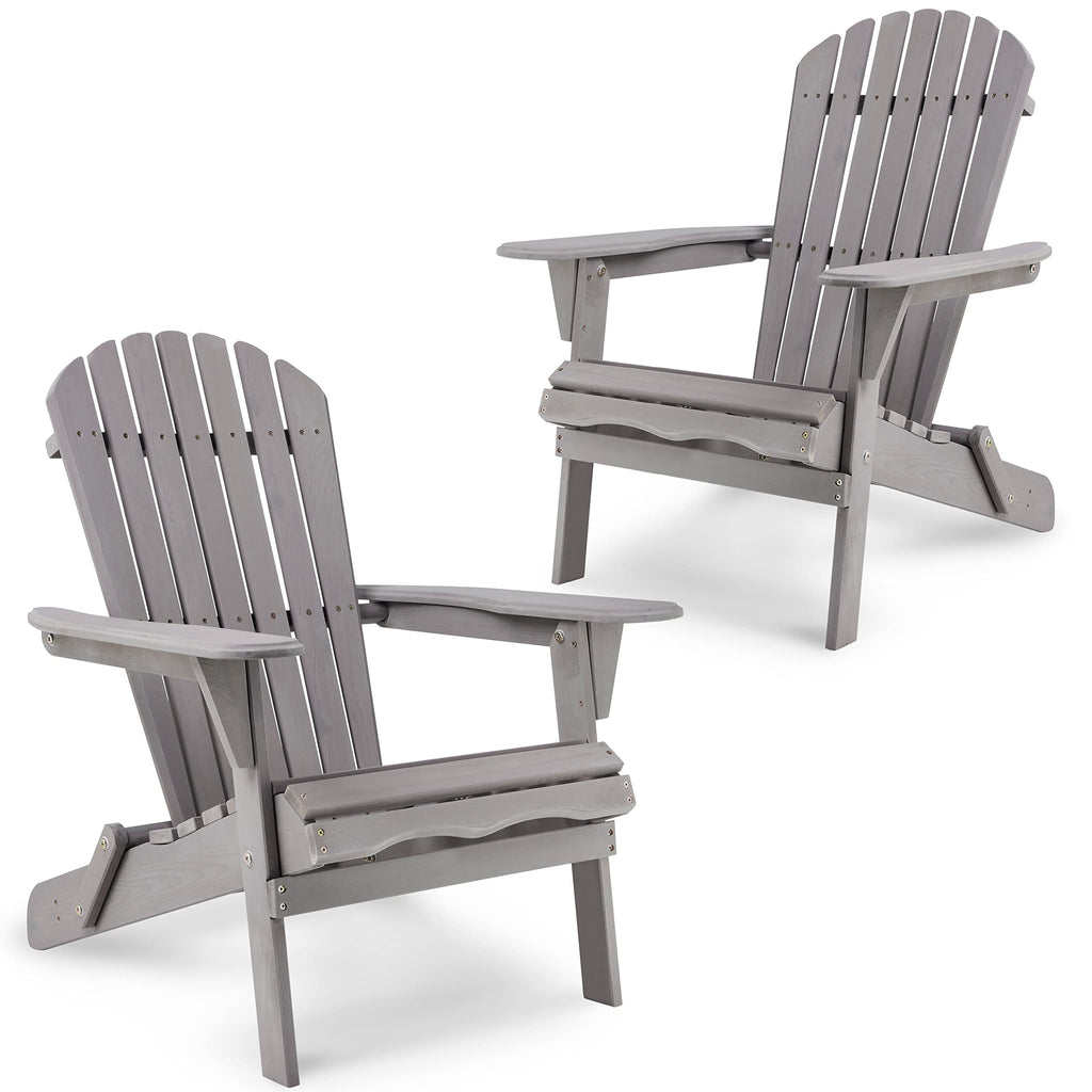 Solid Cedar Wood Adirondack Chairs Set of 2 B22519