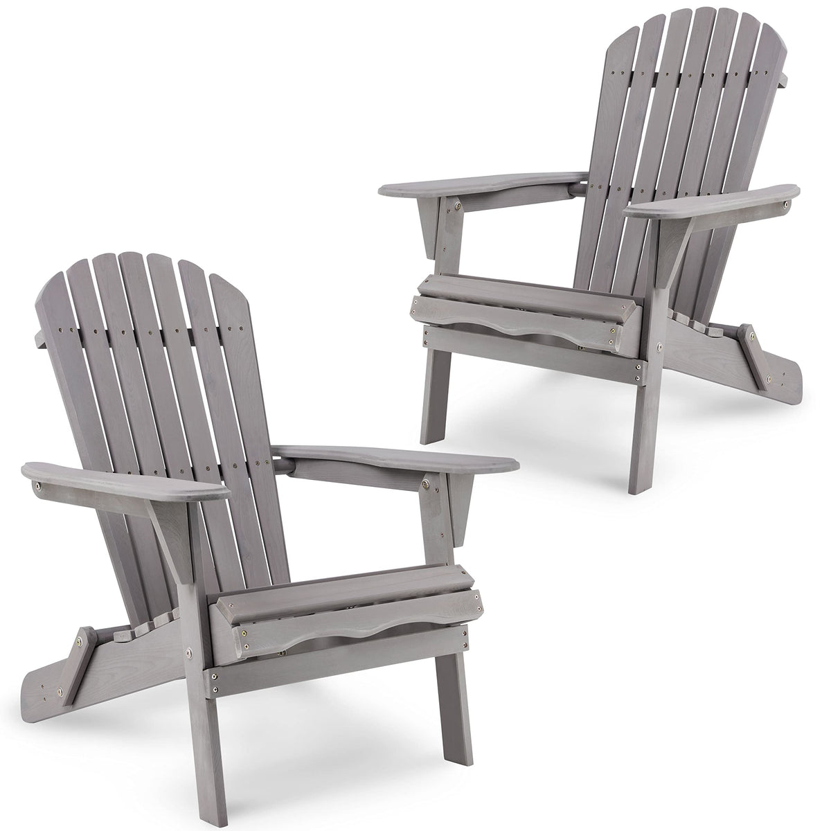 Solid Cedar Wood Adirondack Chairs Set of 2 B22519