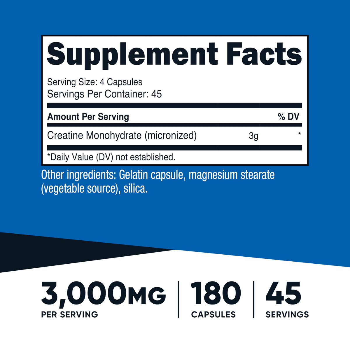 Creatine Monohydrate 3,000mg 180 Capsules B226