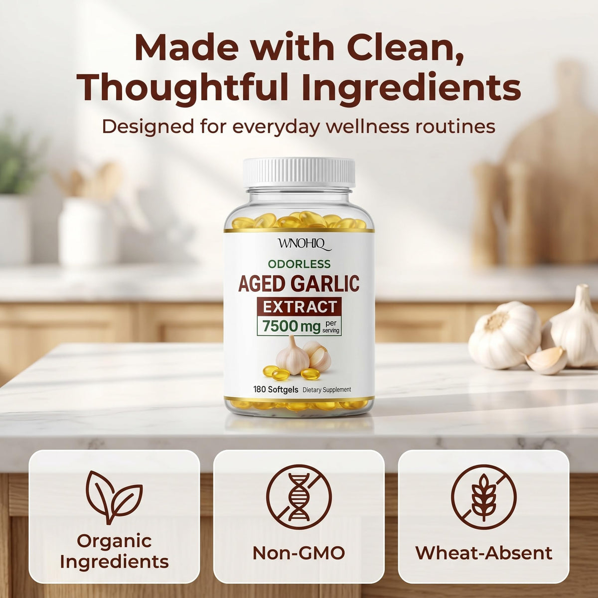 Aged Garlic Extract 360 Softgels Organic Non-GMO Gluten-Free B901