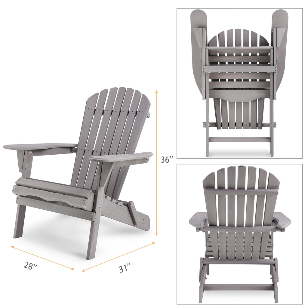 Solid Cedar Wood Adirondack Chairs Set of 2 B22519