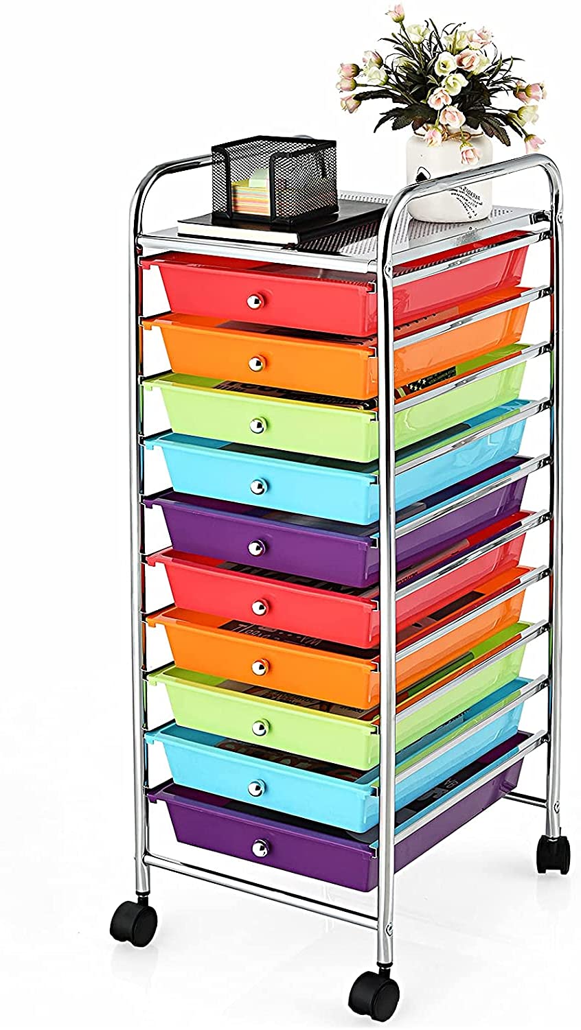 10 Drawer Rolling Storage Organizer Cart V68723