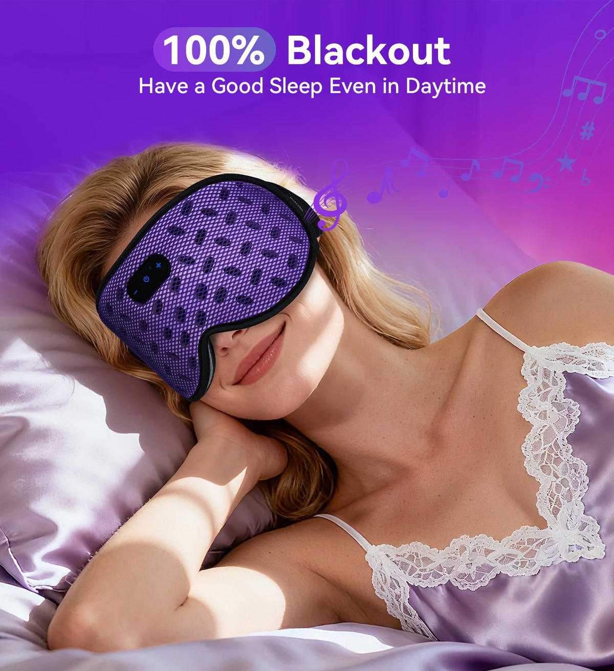 Bluetooth 3D Contoured Sleeping Eye Mask Q45346