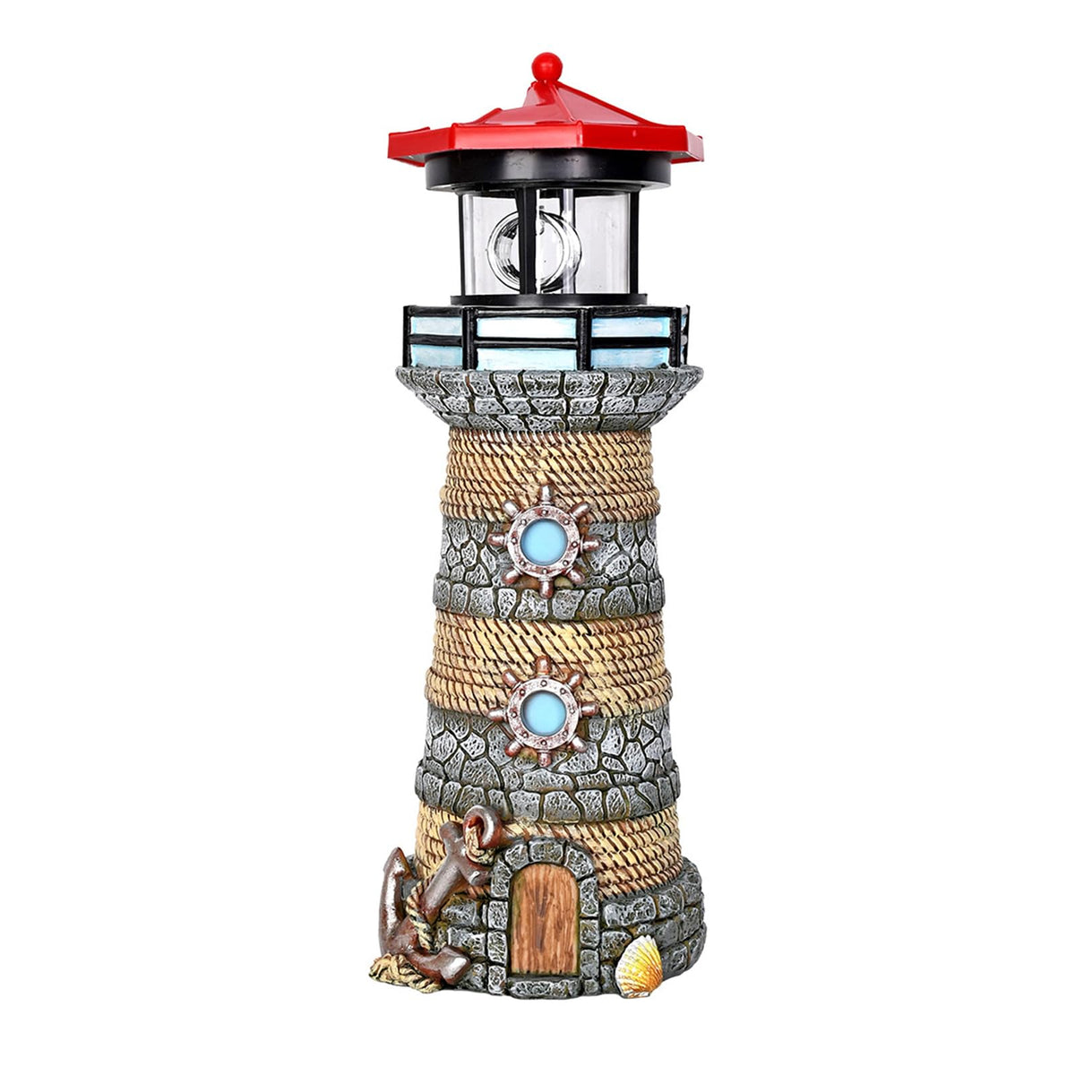 Solar Powered Resin Lighthouse Ornament L962