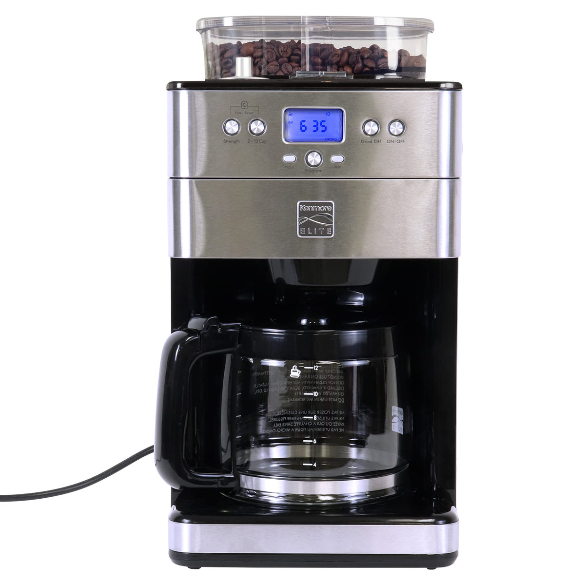 Grind and Brew 12 Cup Programmable Coffee Maker with Burr Grinder J25389